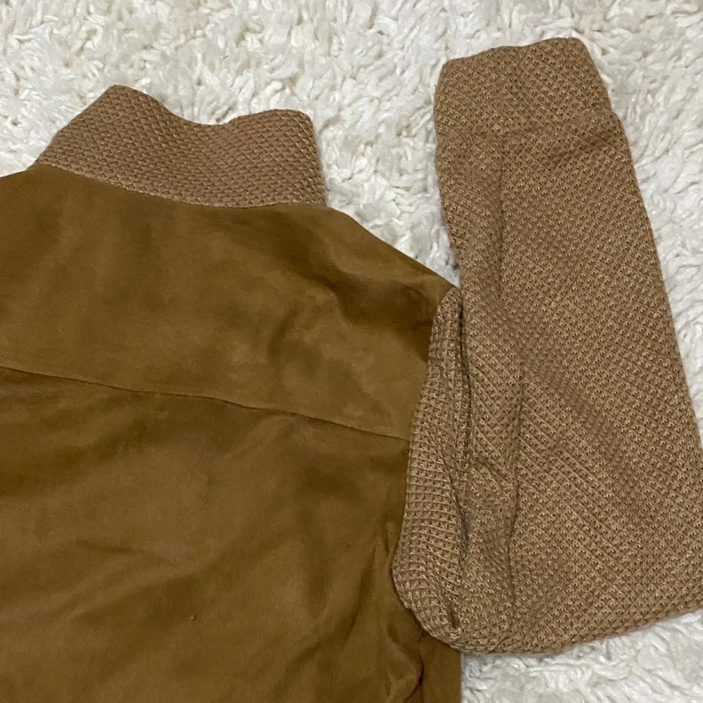 209 wst Brown Women's zipper and button up bomber jacket VGUC business casual - Picture 12 of 16